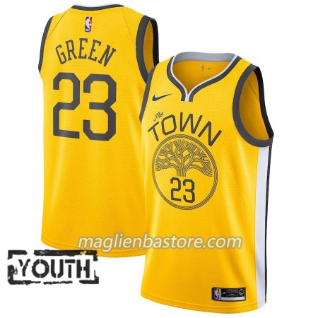 Maglia NBA Golden State Warriors Draymond Green 23 2018-19 Nike Giallo Swingman - Bambino